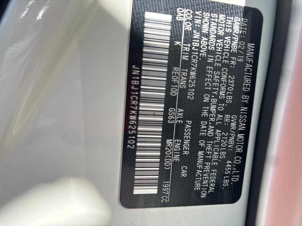 Used 2019 White Nissan SV image 10