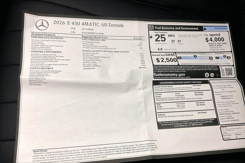New 2026 Obsidian Black Metallic Mercedes-Benz E 450 image 14
