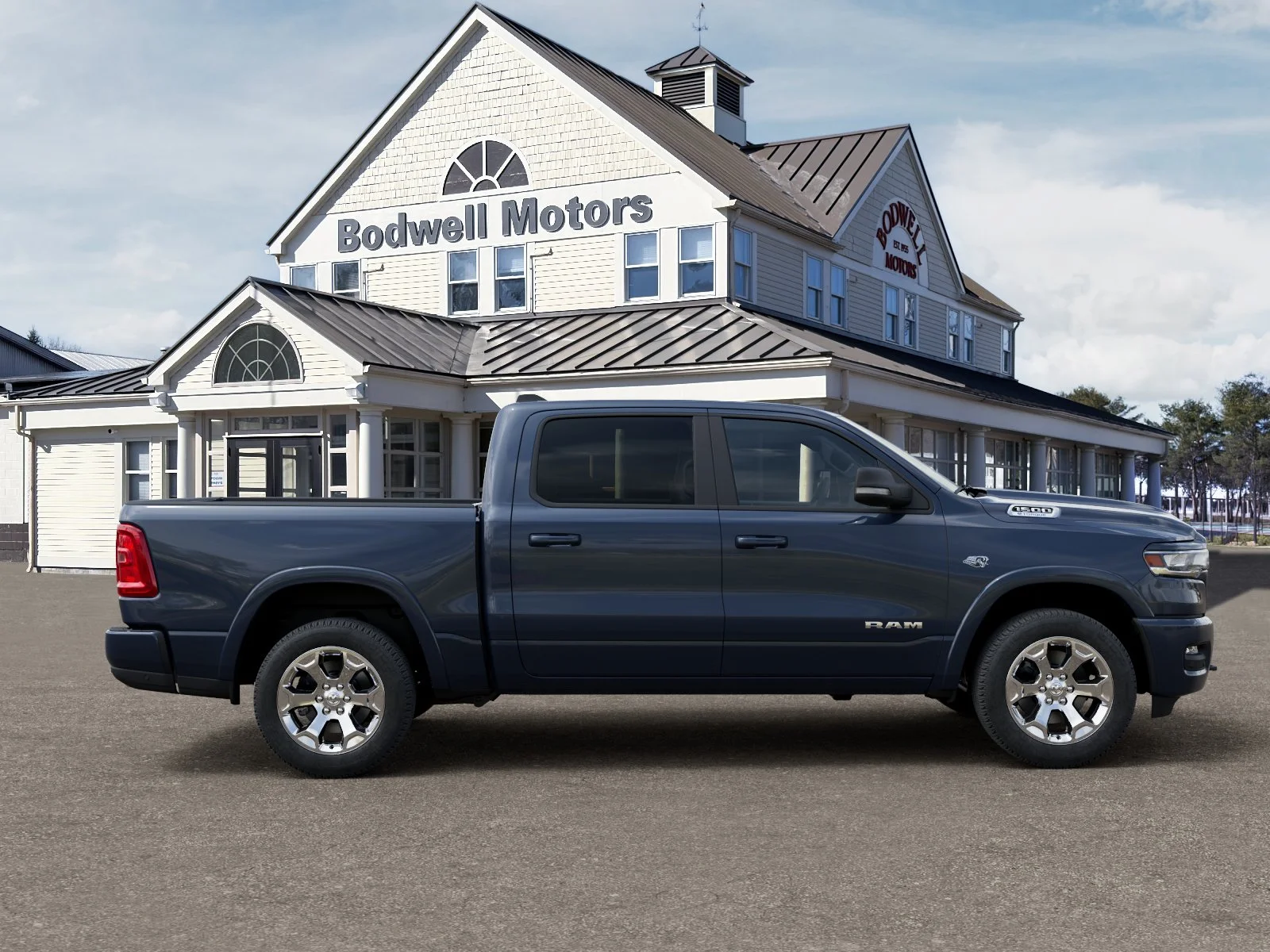 New 2026 Forged Blue Metallic Exterior Paint RAM Big Horn Quad Cab 4x2 6