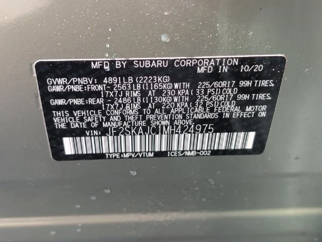 Used 2021 Green Subaru Premium image 42