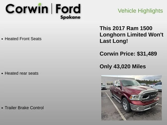 Used 2017 Delmonico Red Pearlcoat Ram Laramie Longhorn image 12