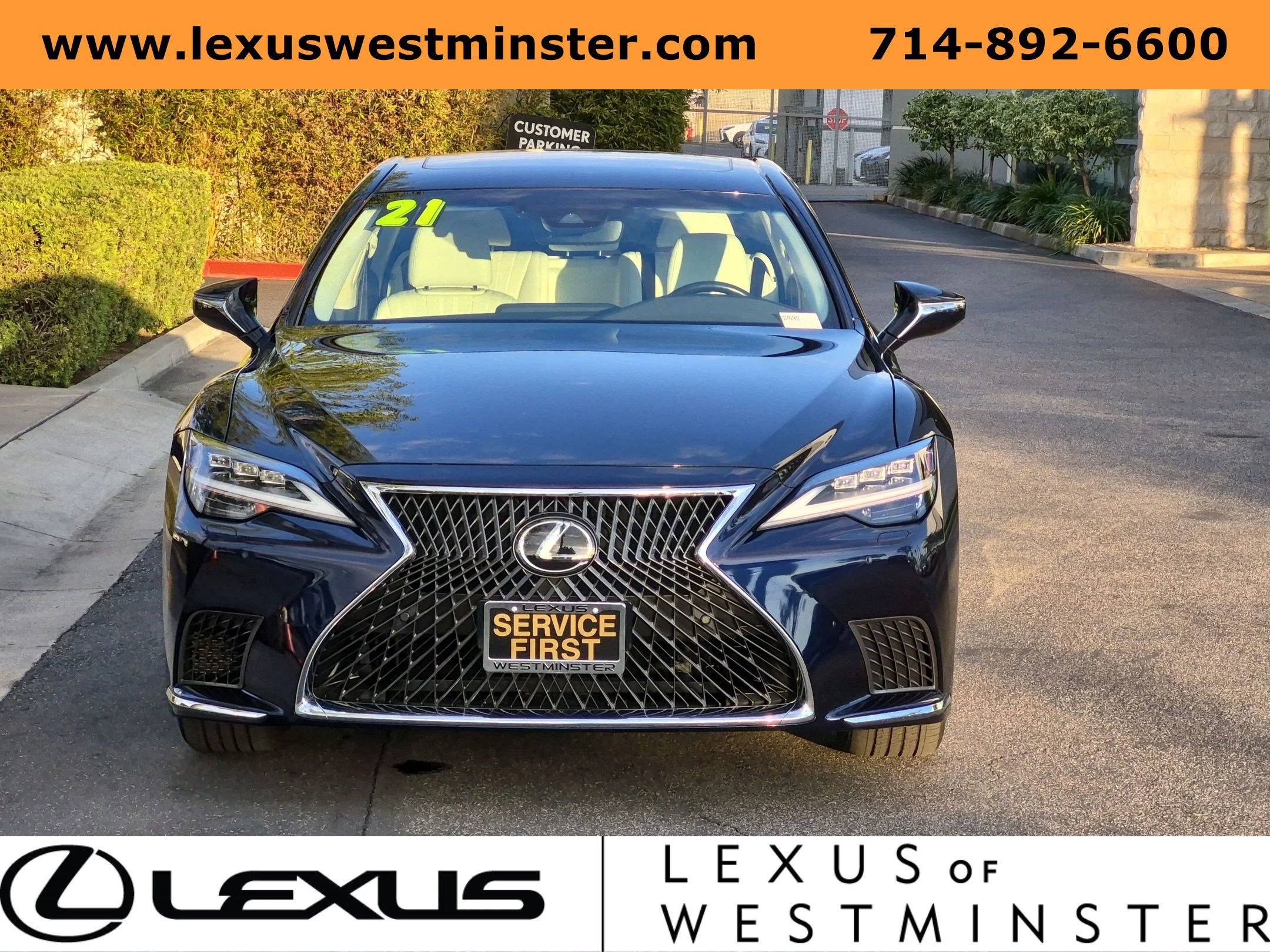 Certified Used 2021 Blue Lexus LS 500 image 2