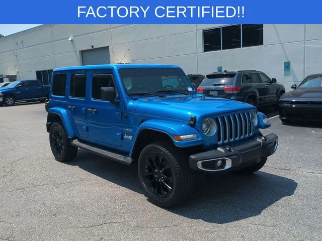 Used 2021 Blue Jeep Unlimited Sahara 4xe image 7