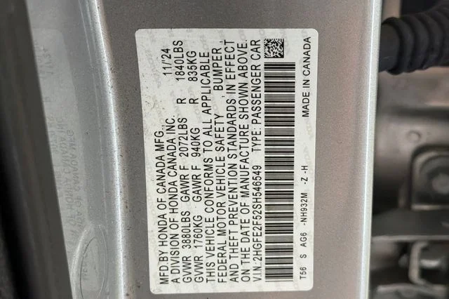 Certified Used 2025 Solar Silver Metallic Honda Sport image 36