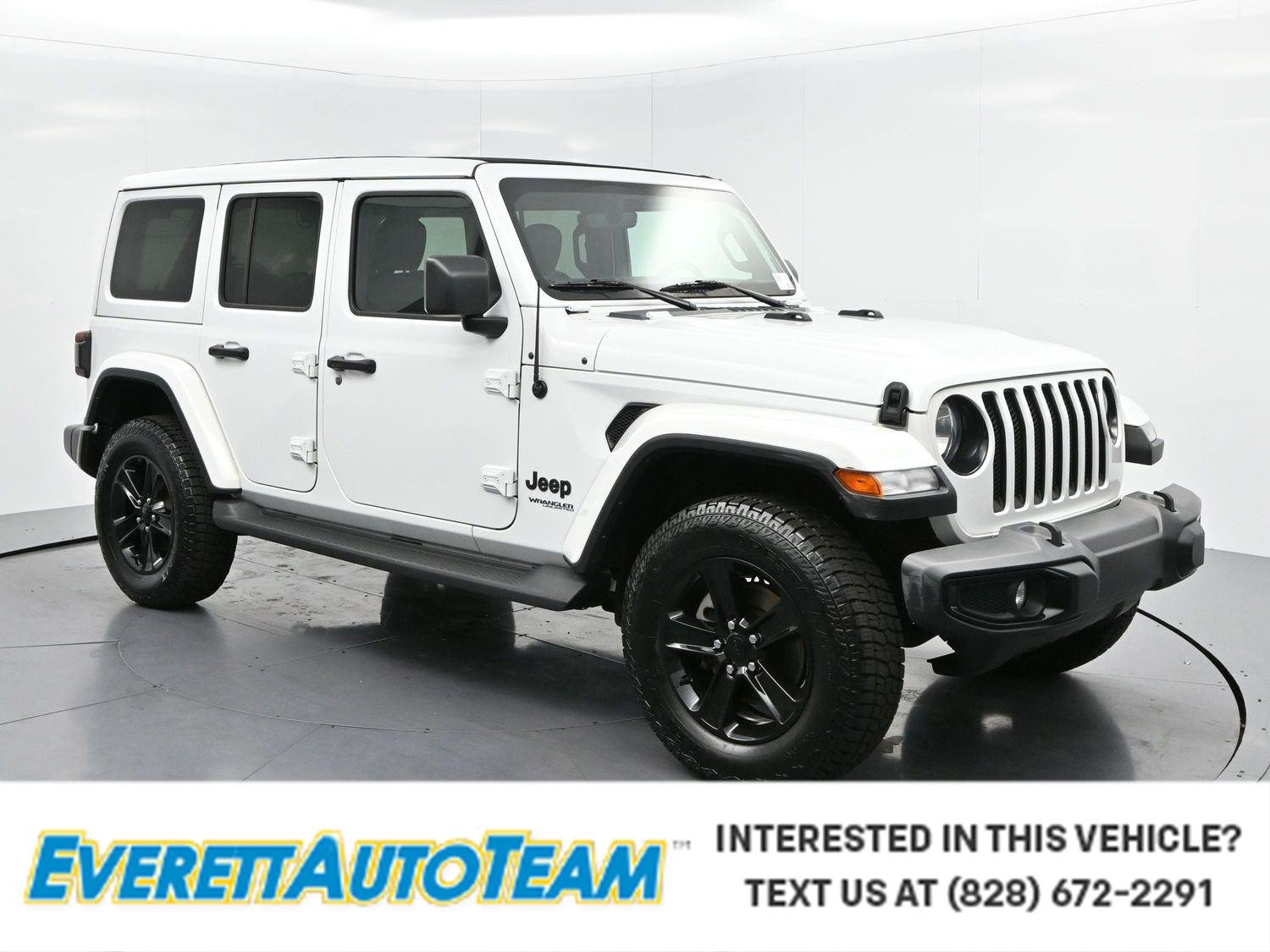 Used 2022 Bright White Clearcoat Jeep Unlimited Sahara Altitude image 1