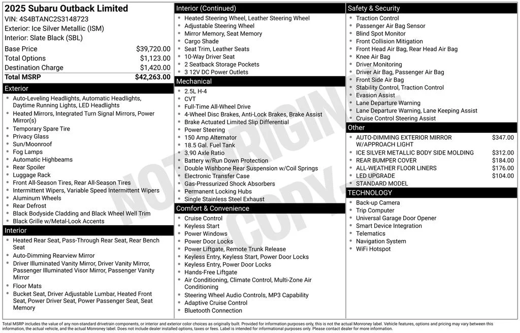 Certified Used 2025 Ice Silver Metallic Subaru Limited image 12