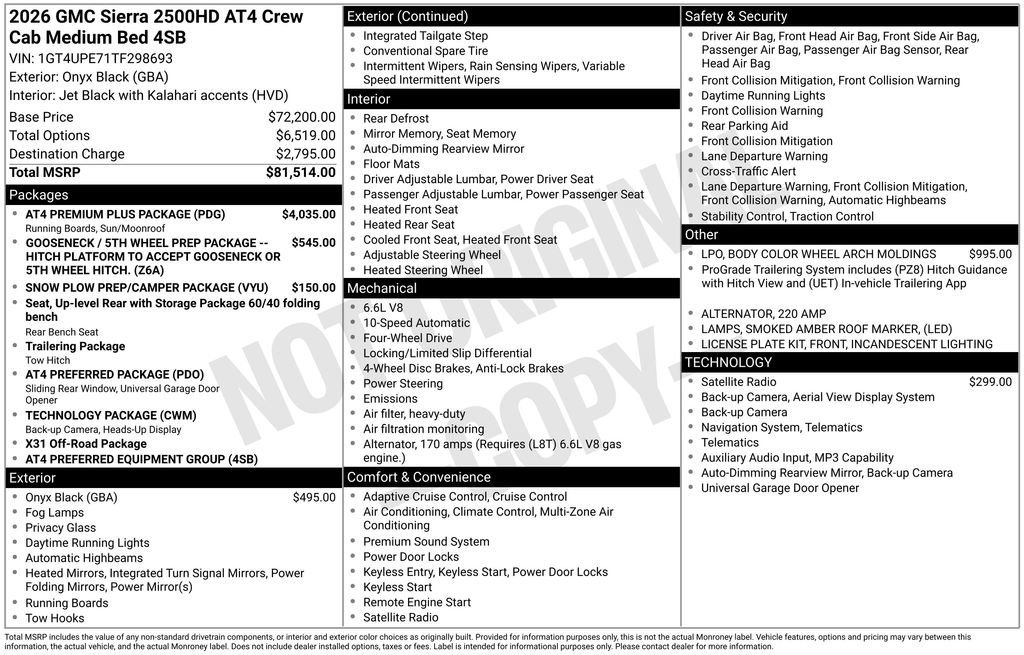 New 2026 Onyx Black GMC AT4 image 3