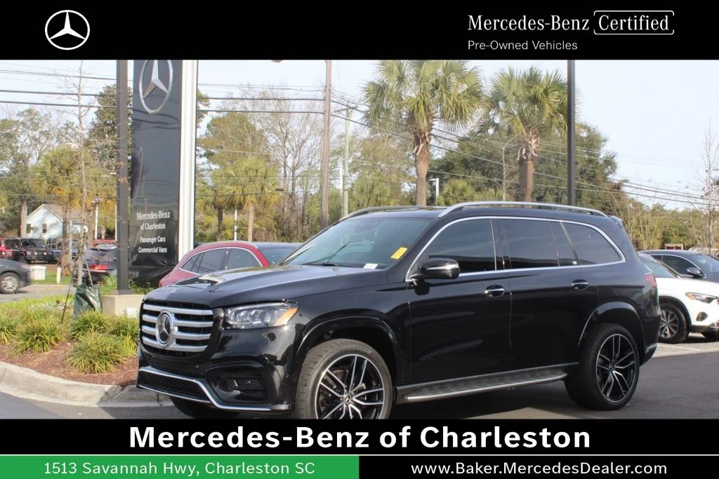Certified Used 2025 Obsidian Black Metallic Mercedes-Benz GLS 580 image 1