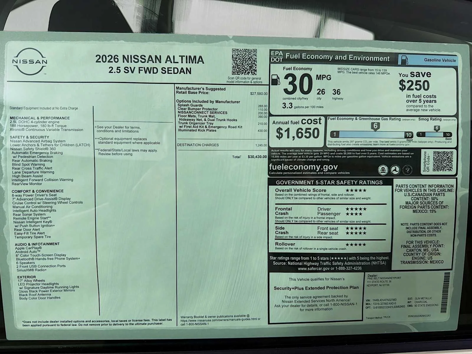 New 2026 Gun Metallic Nissan SV image 6