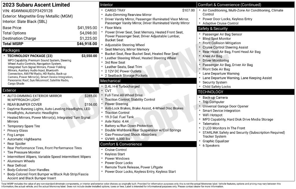 Used 2023 Gray Subaru Limited image 2