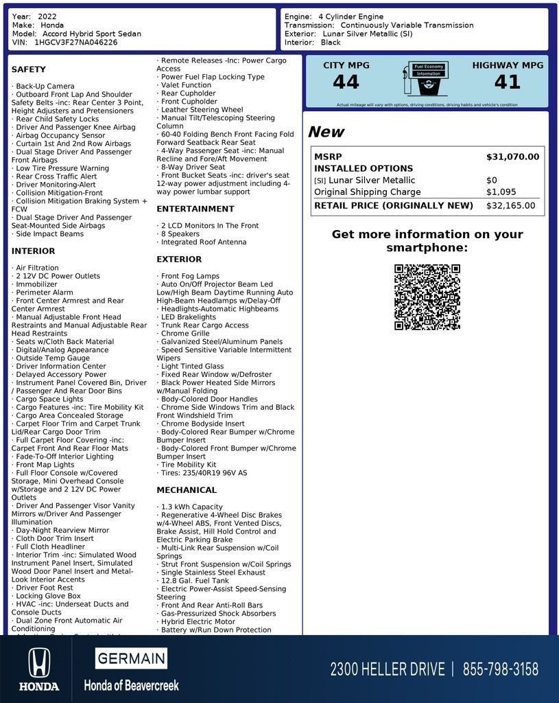 2022 Honda Accord Hybrid Sport - Photo 32