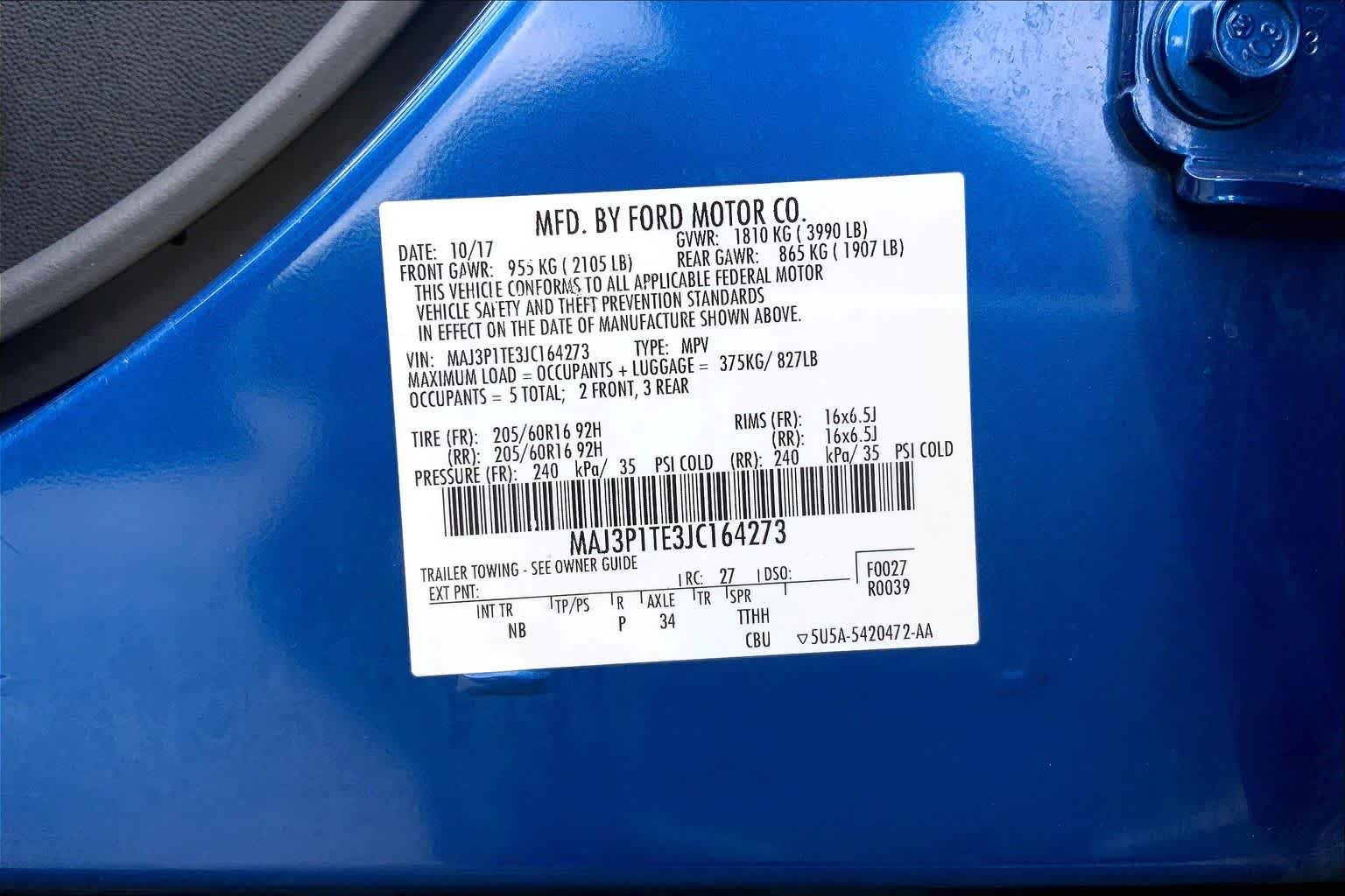 Used 2018 Lightning Blue Metallic Ford SE image 32