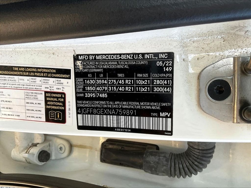 Certified Used 2022 Polar White Mercedes-Benz GLS 580 image 6