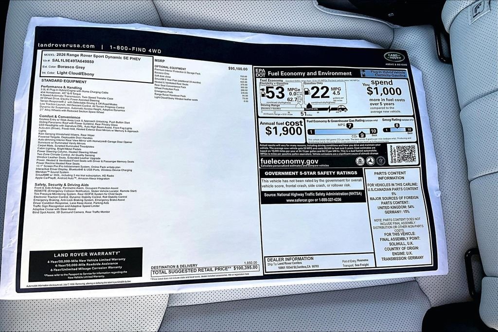 New 2026 BORASCO GREY Land Rover Dynamic SE image 14