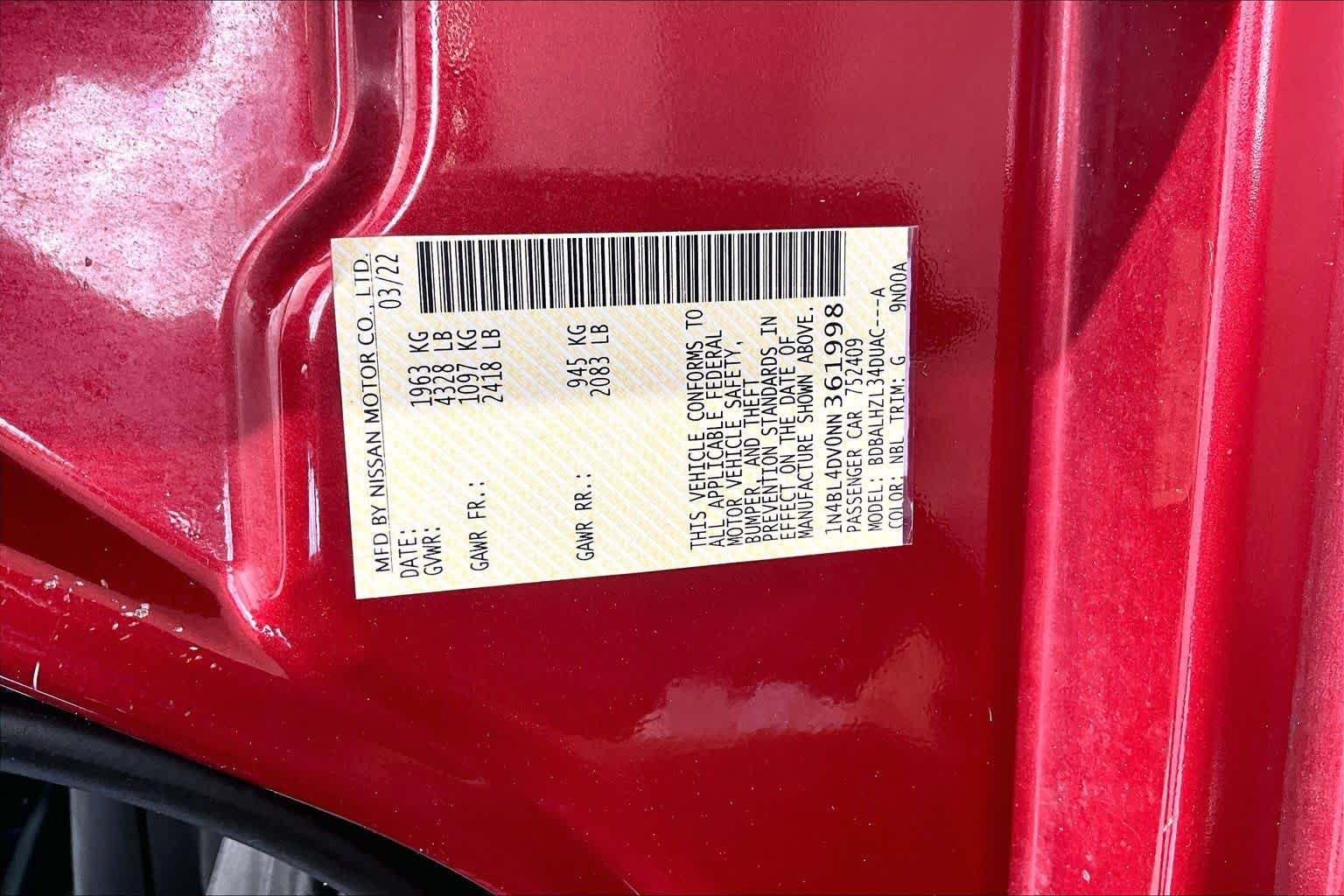 Used 2022 Scarlet Ember Tintcoat Nissan 2.5 SV image 66