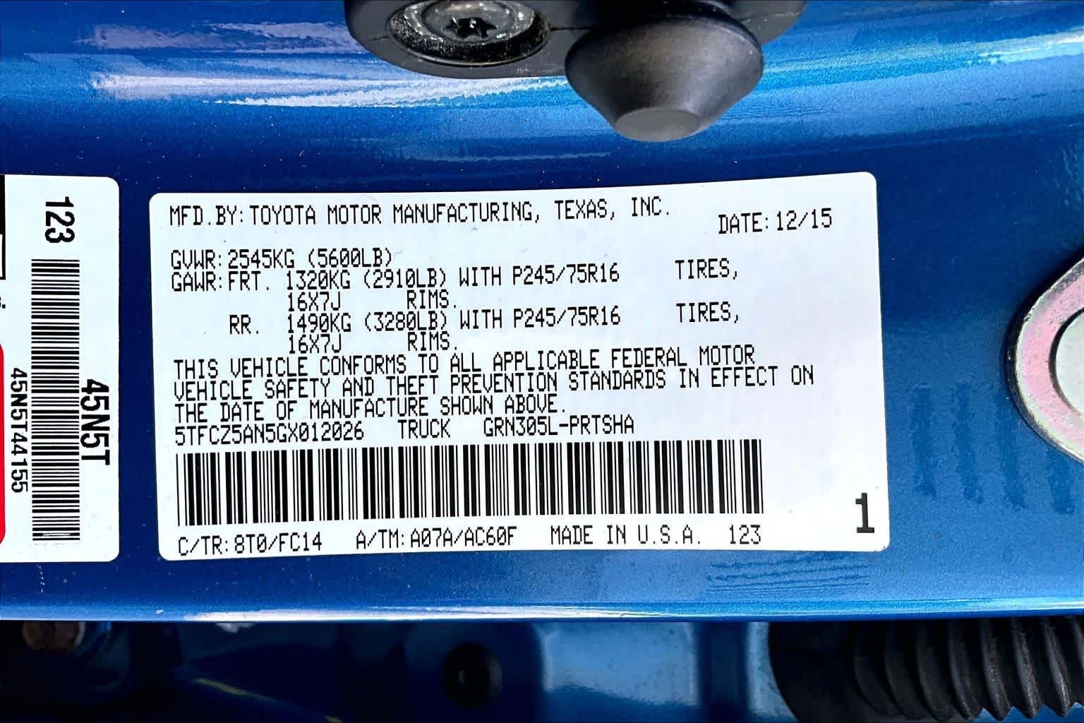Used 2016 Blazing Blue Pearl Toyota SR5 image 37