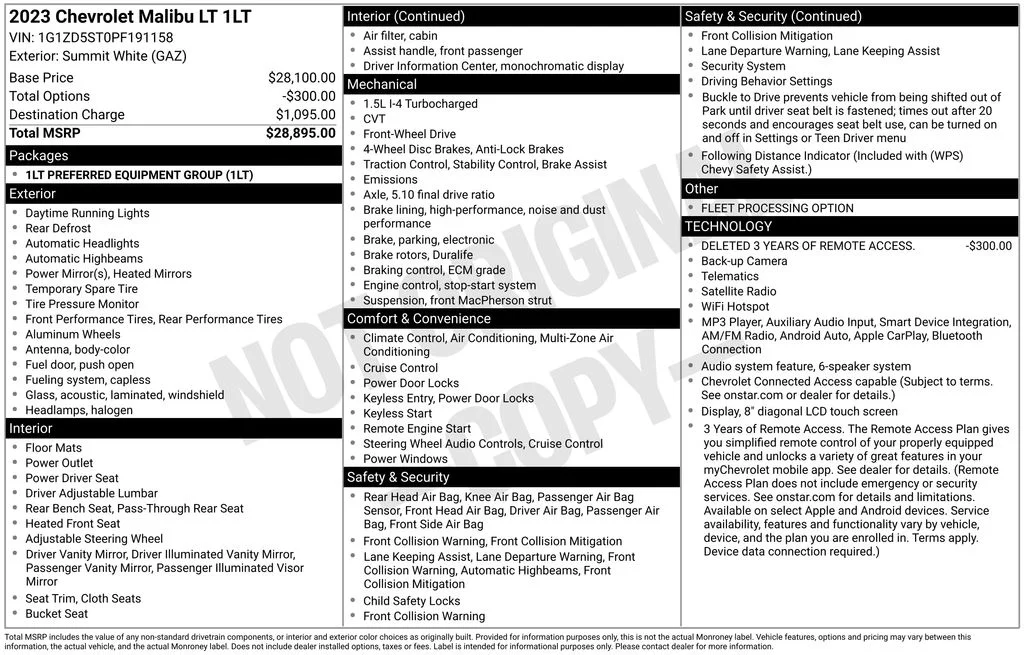 Used 2023 White Chevrolet LT image 8