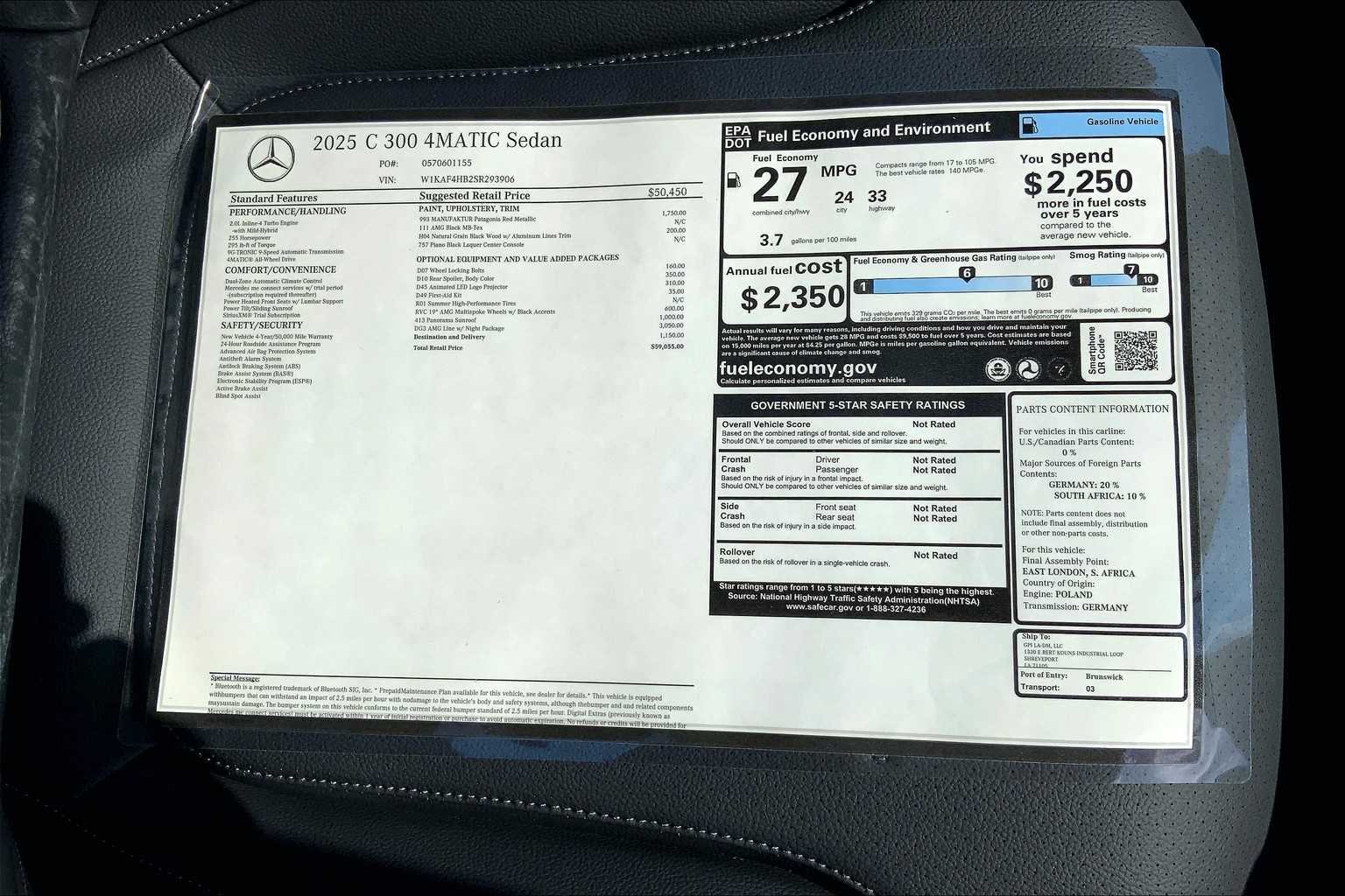 New 2025 MANUFAKTUR Patagonia Red Metallic Mercedes-Benz C 300 image 16