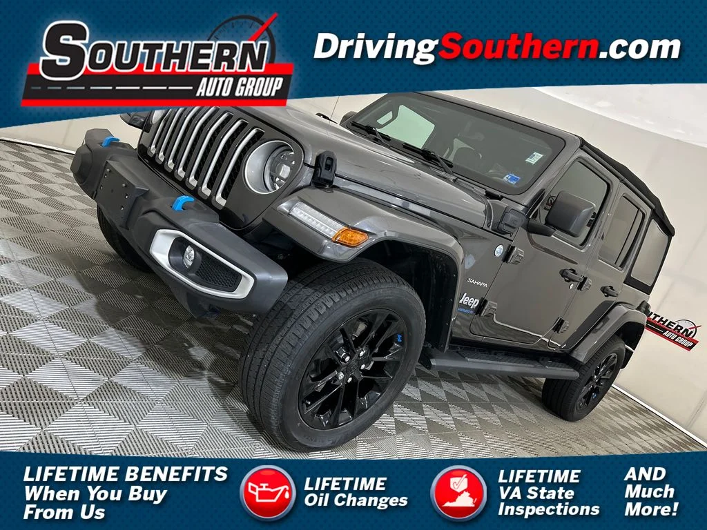Used 2023 Gray Jeep Sahara 4xe image 1