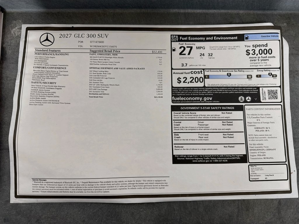 New 2027 Moonlight White Metallic Mercedes-Benz GLC 300 image 9