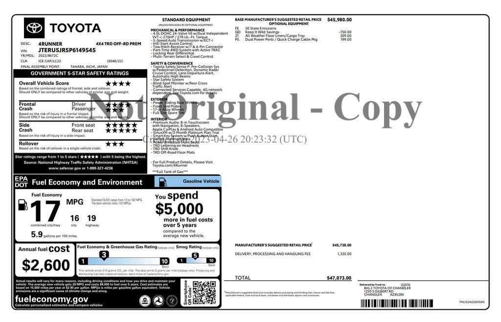 Used 2023 White Toyota TRD Off-Road Premium image 3