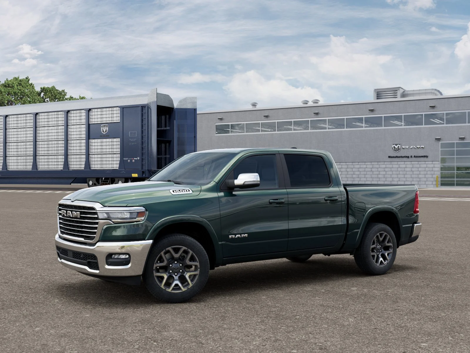 New 2026 Serrano-Green Metallic Exterior Paint RAM Laramie image 2