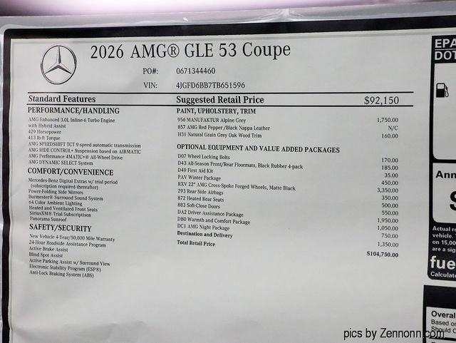 New 2026 MANUFAKTUR Alpine Grey Mercedes-Benz AMG® GLE 53 4MATIC+ Coupe image 30