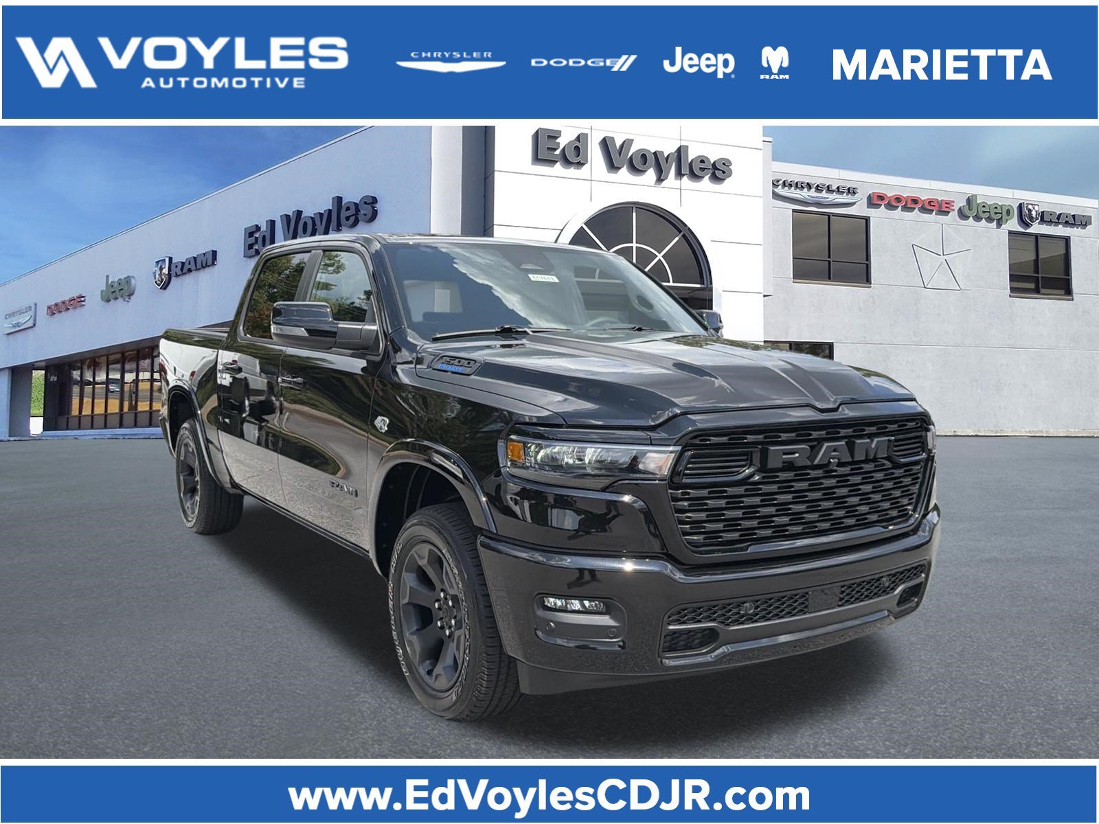 New 2026 Diamond Black Crystal Pearl-Coat Exterior Paint RAM Big Horn/Lone Star image 1
