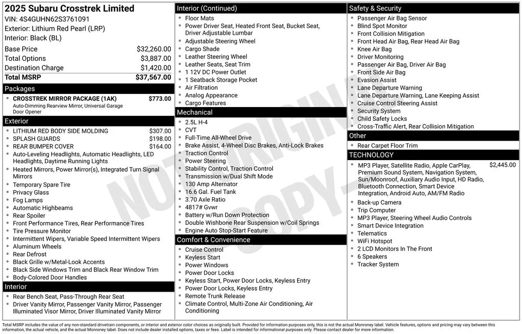 Certified Used 2025 Red Subaru Limited image 26