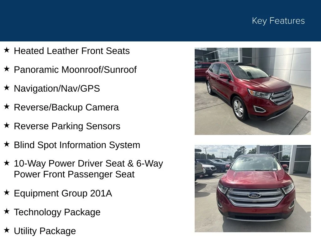 Used 2016 Ruby Red Metallic Tinted Clearcoat Ford SEL image 36
