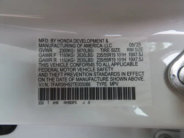 Certified Used 2026 Platinum White Pearl Honda Sport Touring image 32