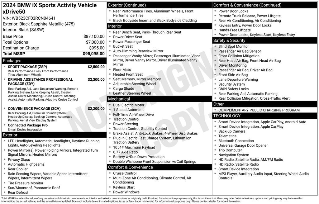 Used 2024 Black BMW xDrive50 image 7