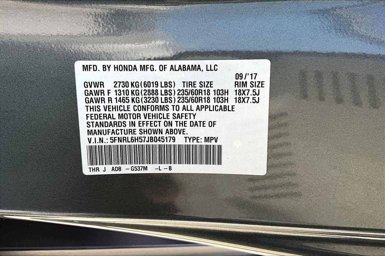 Used 2018 Modern Steel Metallic Honda EX image 33