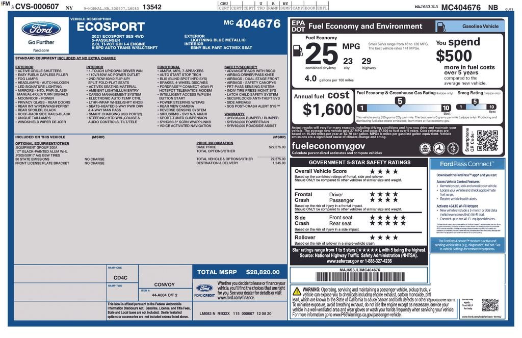 Used 2021 Blue Ford SES image 6