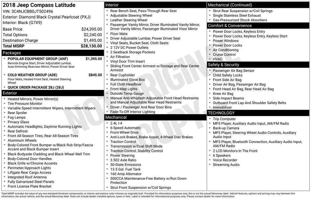 Used 2018 Diamond Black Jeep Latitude image 2