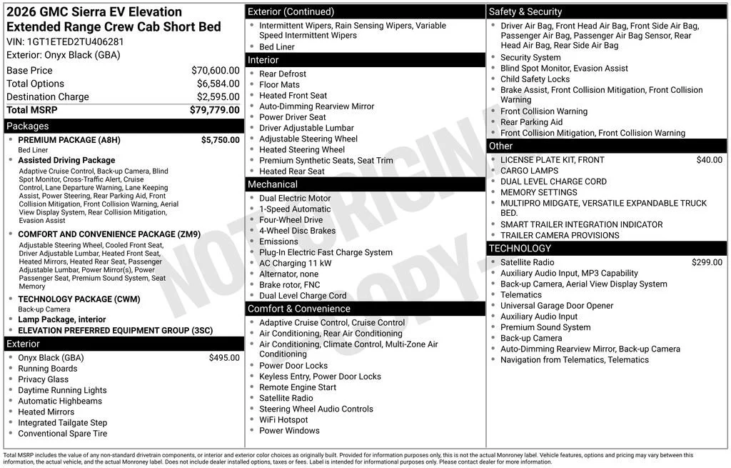 New 2026 Onyx Black GMC Elevation Extended Range image 43