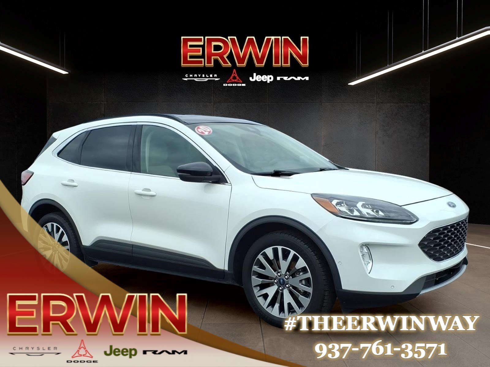 Used 2020 Star White Metallic Tri-Coat Ford Titanium image 1