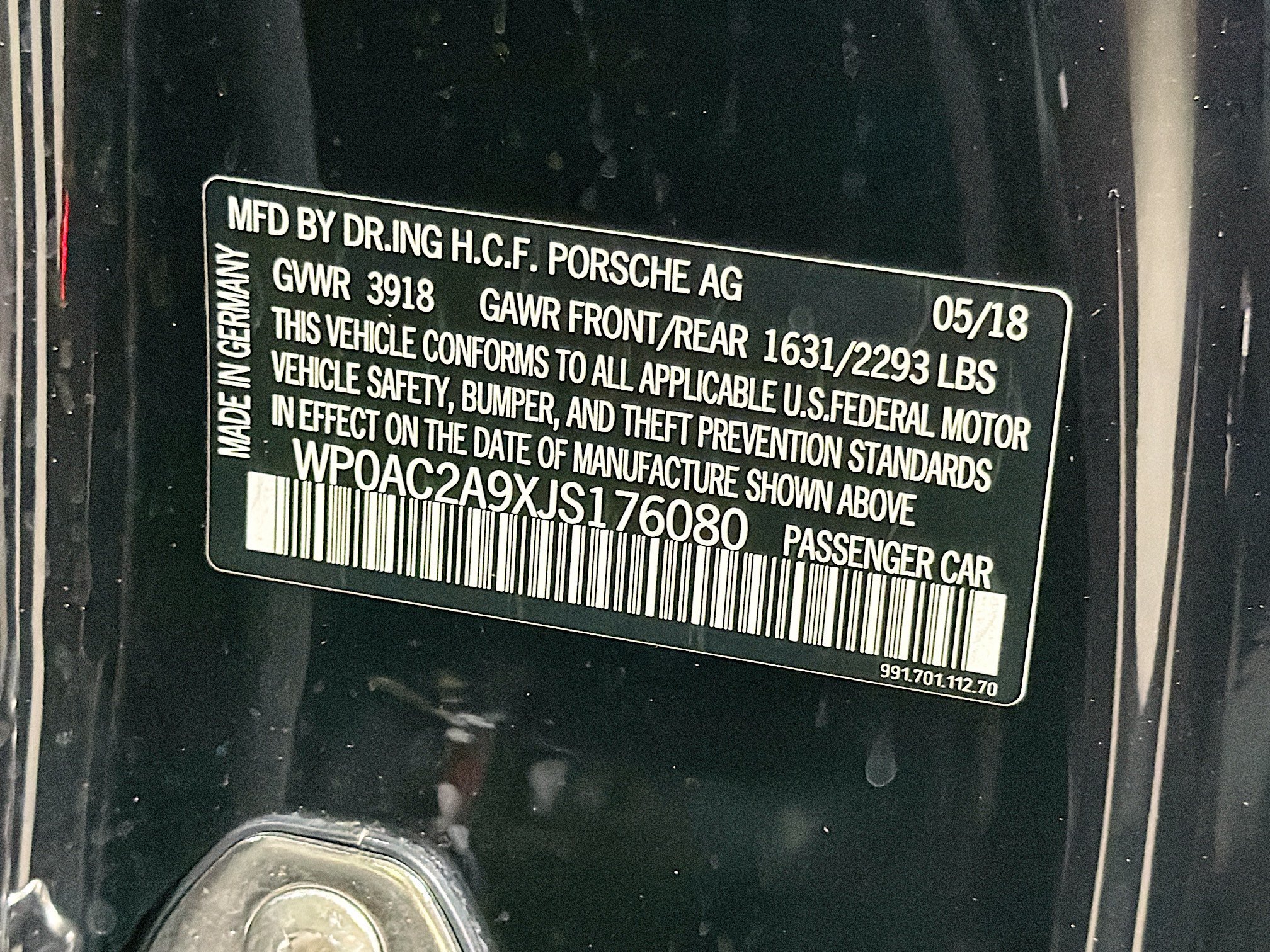 Certified Used 2018 Jet Black Metallic Porsche GT3 image 37