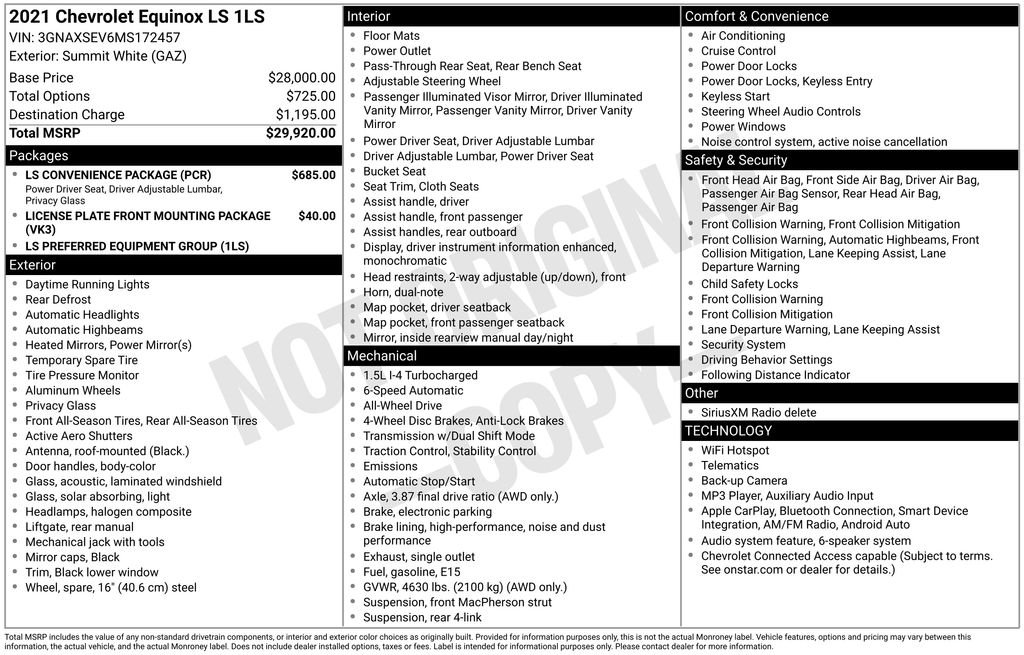 Used 2021 White Chevrolet LS image 31