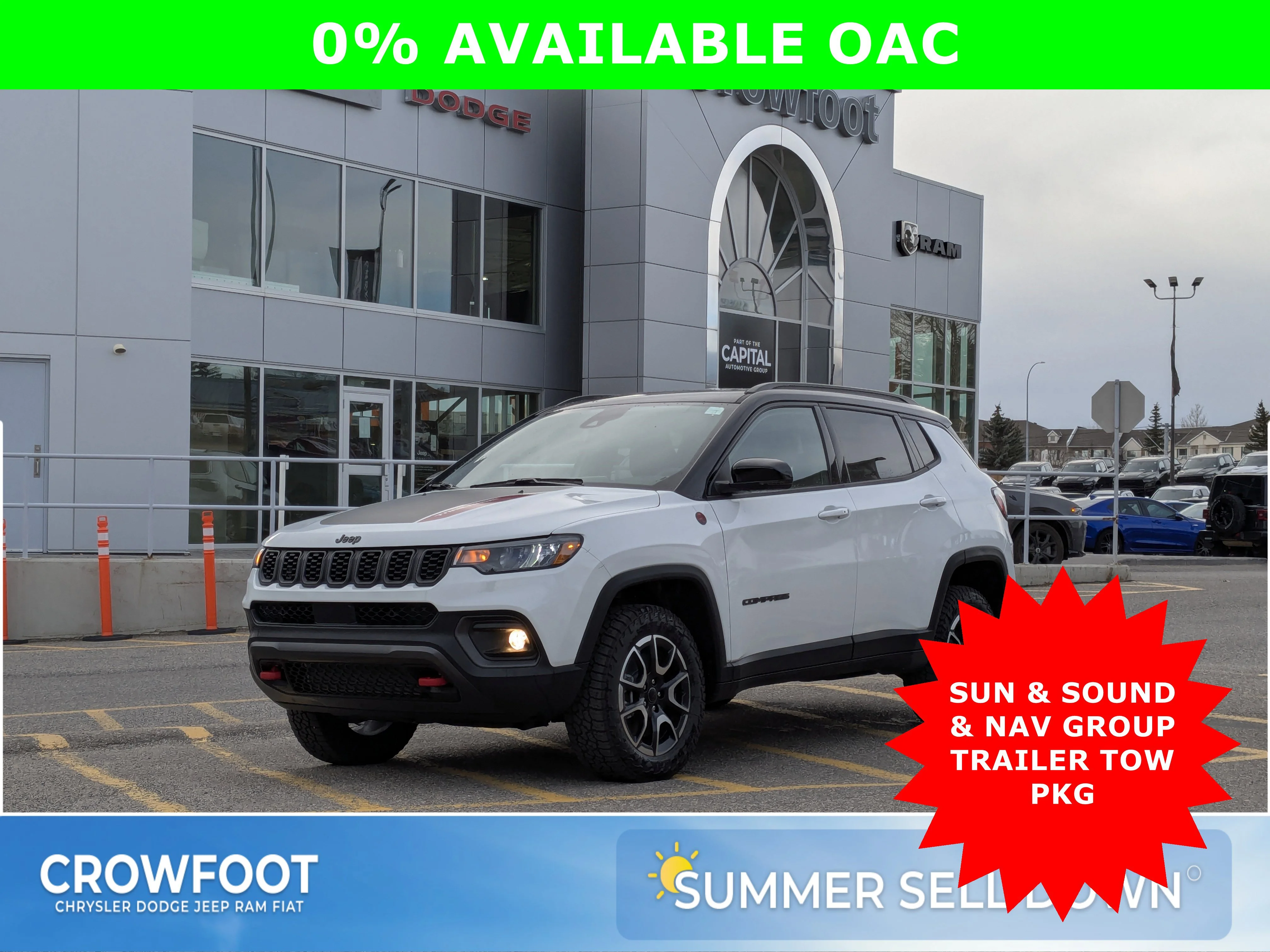 New 2026 White Jeep Trailhawk - Sun Sound & Nav Group - Pano Roof - Alpine Speakers image 1