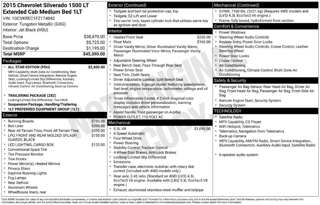 Used 2015 TUNGSTEN METALLIC Chevrolet LT image 35
