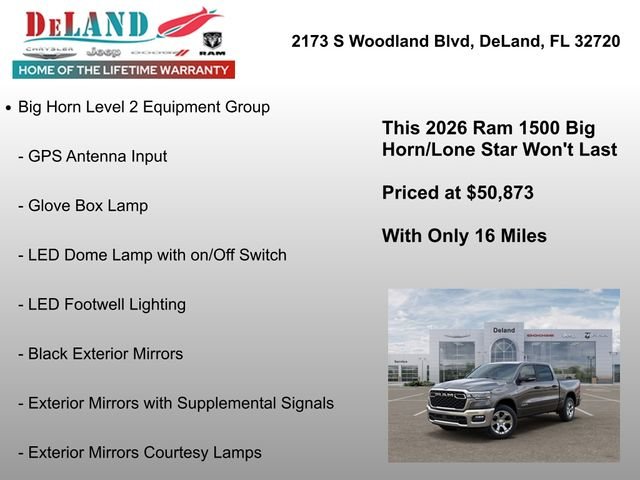 New 2026 Granite Crystal Metallic Clearcoat RAM Big Horn/Lone Star image 18