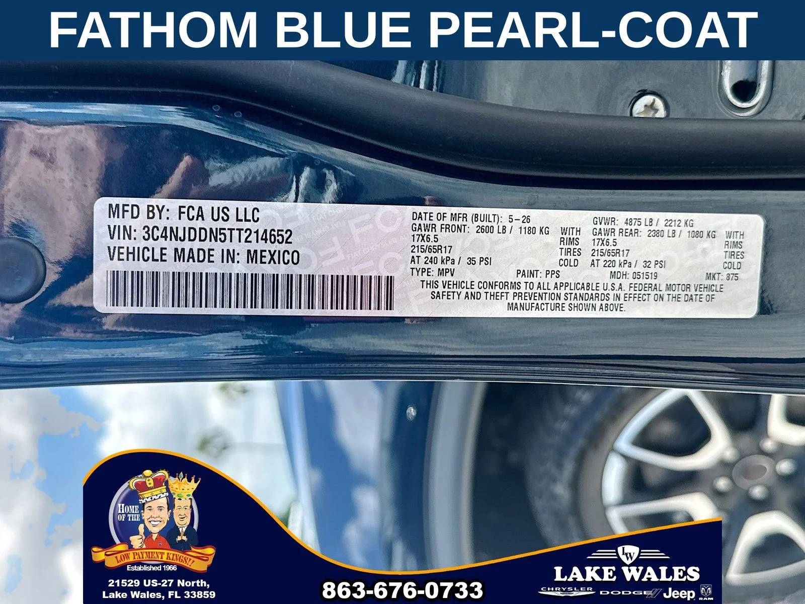 New 2026 Fathom Blue Pearl-Coat Exterior Paint Jeep Trailhawk image 29