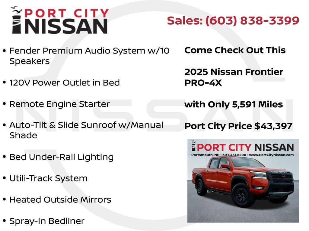 Used 2025 Afterburn Orange Nissan PRO-4X premium W/LEATHER, SUNROOF & ONLY 5k MILES! image 33