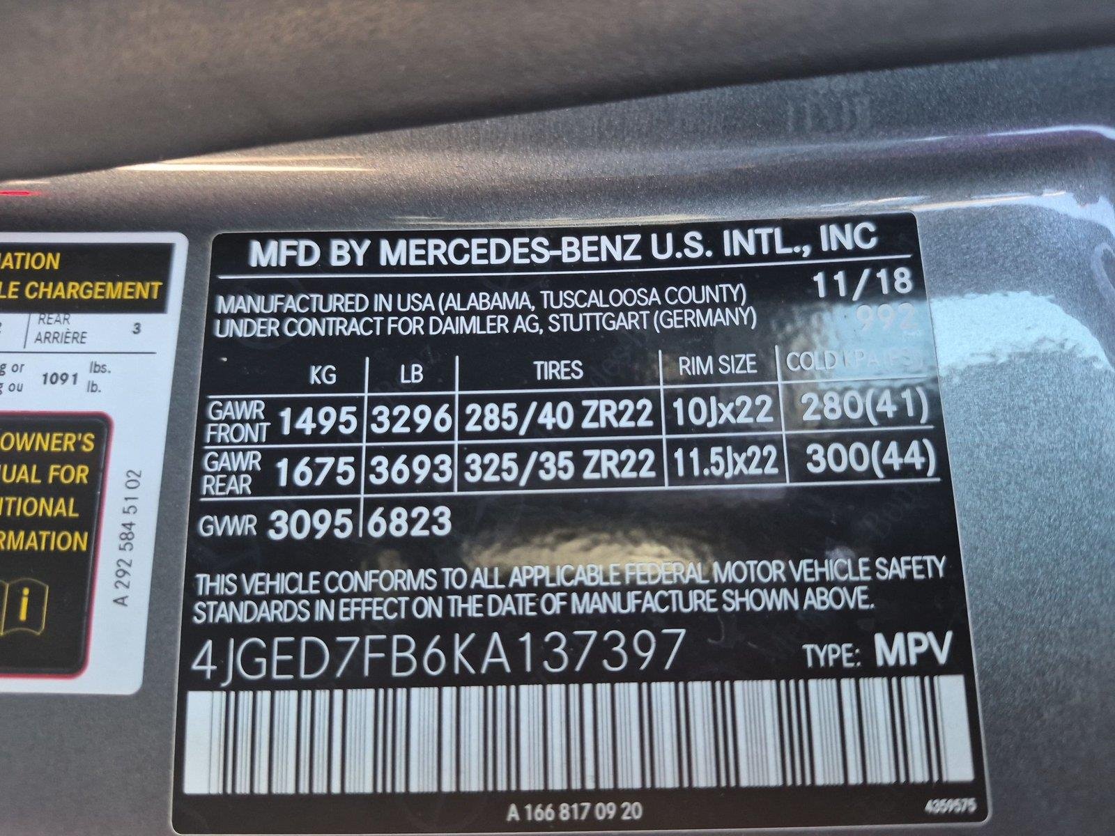 Used 2019 Selenite Grey Metallic Mercedes-Benz AMG® GLE 63 S image 38