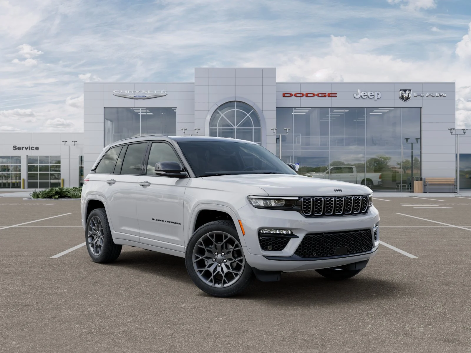 New 2025 Bright White Clear-Coat Exterior Paint Jeep Summit Reserve image 41