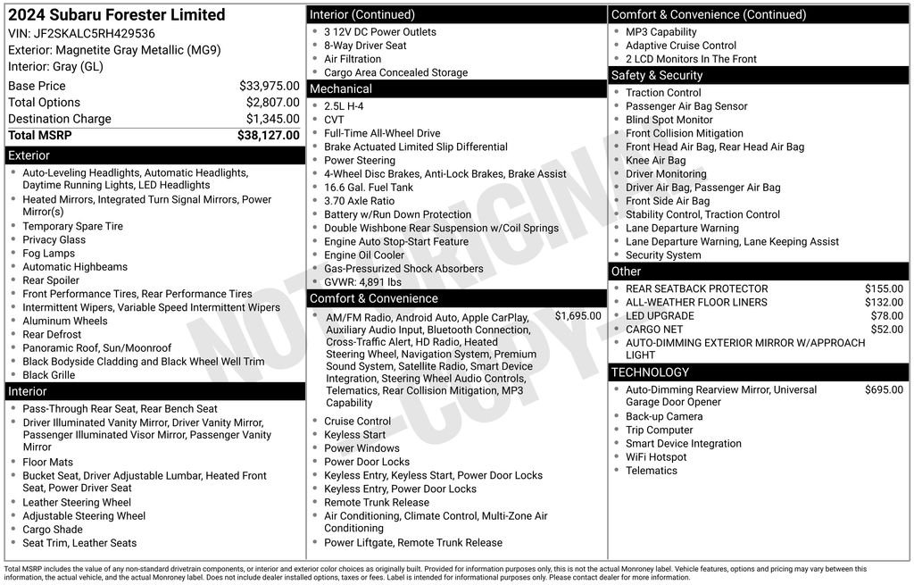 Used 2024 Gray Subaru Limited image 10