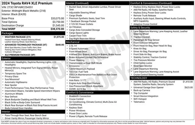 Used 2024 Midnight Black Metallic Toyota XLE Premium image 11