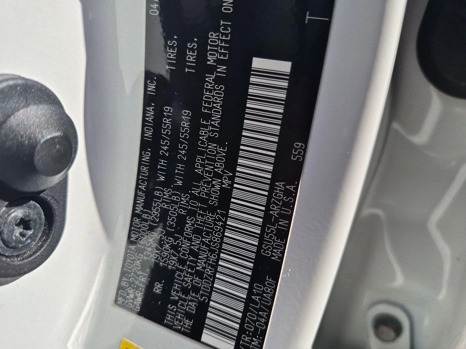 Used 2018 Blizzard Pearl Toyota Limited image 41