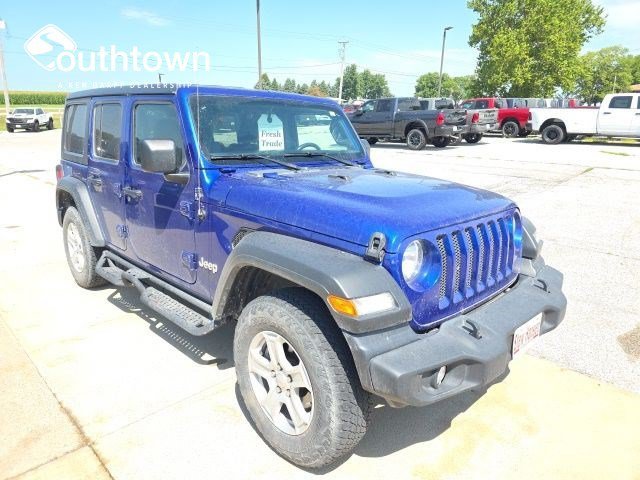 Used 2020 Ocean Blue Metallic Clearcoat Jeep Sport S image 1